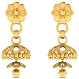 LORDS JEWELS Yellow Gold 22kt Jhumki Earring-image-4