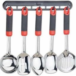 Stainless Steel Cooking Utensil Set Serving Spoons with Plastics Handle Kitchen Tool Set-image-24