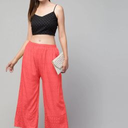 Women Regular Fit Orange Viscose Rayon Trousers-image-18