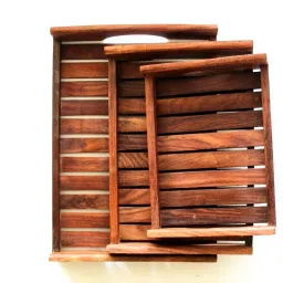 Sheesham Wood Serving Tray Set of 3 Tray-picture-22