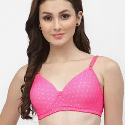 CUKOO Pink & White Polka Dot Printed Lightly Padded Everyday Bra-picture-11