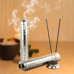 Nitya Janta Agarbatti Stand for Puja|Incense Stick Holder with Ash Catcher Stainless Steel Incense Holder-6