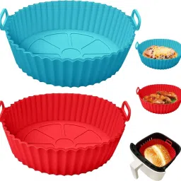 2 Pack Air Fryer Silicone Baskets for 3 to 6 Qt, Reusable Air Fryer Liners Round Air Fryer-picture-17