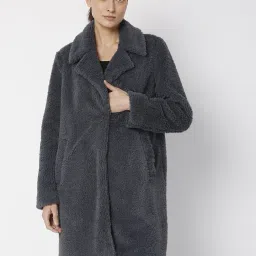 Polyester Solid Coat For Women-image-81
