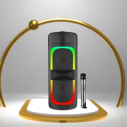GUGGU Bluetooth Party Speaker With Karaoke Mic and RGB Lights,High Quality Woofer I305 40 W Bluetooth Laptop/Desktop Speaker-image-27