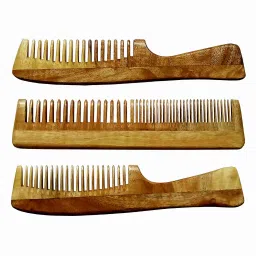 ginni marketing 3 Neem Wooden Combs (Regular detangler + regular handle+ detangler handle () image 3