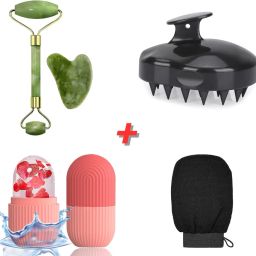 Facial Jade Roller | Scalp Massager | Dead Skin Removal Bath Glove | Ice Roller-image-40