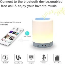 IBS Smart music Wireless Bluetooth Speakers,Portable Multifunctional Touch LED Mood Lamp, Music Player / Hands-free phone, TF card / AUX supported multicolour 3 W Bluetooth Laptop/Desktop Speaker image 5