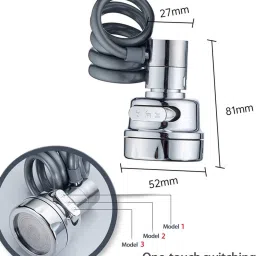 purvaa collection Sink Faucet Extender Sprayer,3 Water Outlet Modes Faucet Nozzle (Push On) Faucet Nozzle image 3