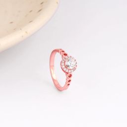 Sterling Silver Rose Gold Encircled Ring for Womens Sterling Silver Zircon Rhodium Plated Ring-image-39