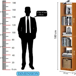 sbf furniture Bookshelf Multipurpose Home Decor Storage Rack Bookcase Showcase Organizer Engineered Wood Open Book Shelf image 4