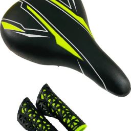 Bicycle Saddle Grip Combo Green Cycle Seat Handlebar Grip Senior MTB Bikes Saddle-image-88