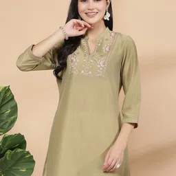 Nayam By Lakshita Ethnic Motifs Yoke Design Thread Work Straight Kurta-53
