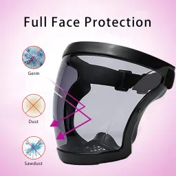 qwepty Anti-Fog Face Shield helmet Visor for Industrial Safety Full Face Coverage Anti Scratch Face Shields Multipurpose Eye UV-Protective Impact & Wind Resistant Laboratory, Welding, Wood-working Safety Goggle image 4
