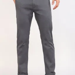 peter england Men Regular Fit Black Cotton Blend Trousers-picture-49