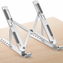 Fitaza Laptop Stand for Desk, Ergonomic Portable Computer Stand Aluminum Laptop Holder Portable & Foldable Laptop Stand Aluminium Desk Stand Laptop Stand with Adjustable Height Compatible with Universal Laptops-image-67