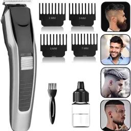 Beard & Hair 538 Rechargeable Professional Hair Trimmer Silver, Black Pet Hair Trimmer-image-30