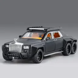 1:32 6x6 Phantom Metal Pull Back Car Die-Cast Sound&Lights 6 Openable Doors-image-30