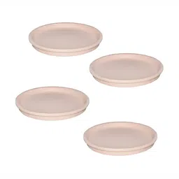 LASAKI Pink 4 Pieces Ceramic Round Planter Trays-23