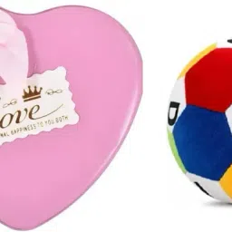 Best Quality Super Soft heart box & Football Combo Toy for kids - 30cm- 25 cm-15