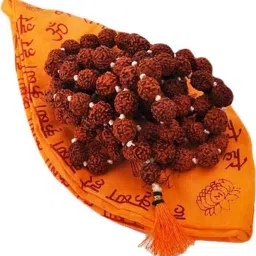 Rudraksha Mala Nepali 5 Mukhi Rosary Mala 108+1 Beads with Gomukhi Jaap Mala Wood Chain-image-29