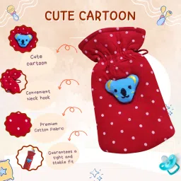Soft Hosiery Dark Dotted Print Baby Feeding Bottle Cover, Suitable for 60-125ML-picture-21