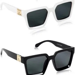 shiv Gradient, UV Protection, Polarized, Mirrored Retro Square, Retro Square Sunglasses (55) image 3