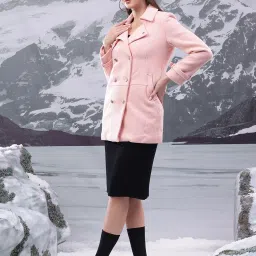 Cotton Blend Solid Coat For Women-image-52