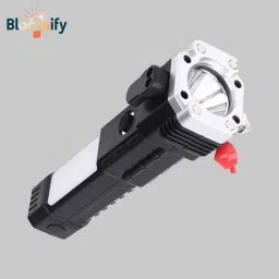 BMT-H66 Rechargeable LED Flashlight with Window Breaker & Seatbelt Cutter 5 hrs Torch Emergency Light-21