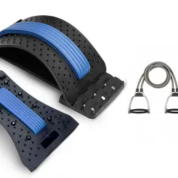Workout Combo Of Magic Back Support With Double Toning Tube Fitness Accessory Kit Kit-image-23