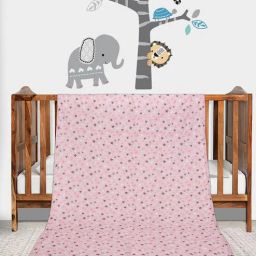 florida Pink Cotton Reversible Anti Fungal Pack of 1 Crib Size Kids Dohar-picture-46