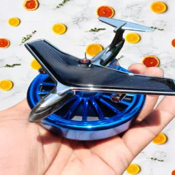 GiftChowk Solar-Powered Aeroplane Model Car Aroma Diffuser - Enjoy Freshness On-The-Go Car Diffuser image 2
