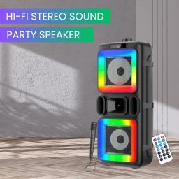 GUGGU Pushpa(PORTABLE BLUETOOTH PARTY SPEAKER) 3D Sound With Karaoke Mic/RGB LightG470 40 W Bluetooth Party Speaker-picture-5