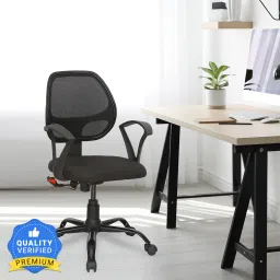 Mustang Mid Back Upholstered with Height Adjustable | Swivel | Tilt Mechanism Fabric Office Arm Chair-image-45