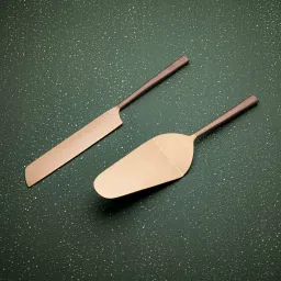 ellementry Enigma Rose Gold Cake Set of Two Stainless Steel Cake Server image 2