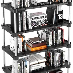 Super Smart Stackable and Durable, Easy to Assemble, Space Saving Rack Plastic Open Book Shelf-3