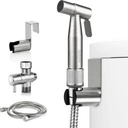 Handheld Toilet Spray Gun with Hose 304 Stainless Steel Set Bidet Nozzle-image-51