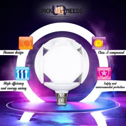 Daily Needs Shop Foldable Led Blade Fan 30W Flower Shape Light, Adjustable Angle Ceiling Lamp image 5