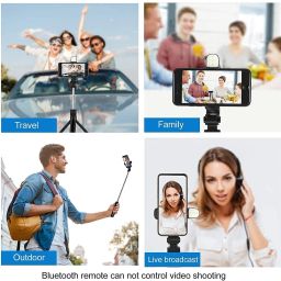 Ramezo Enterprises R1s Bluetooth Selfie Sticks with Remote and Selfie Light, 3-in-1 Tripod image 4