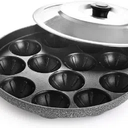 Appam Patra with Lid Guntapongadalu Pan Paniyaram Pan Litti Maker Appe Pan K2 Paniarakkal with Lid 1 L capacity 23 cm diameter-picture-10