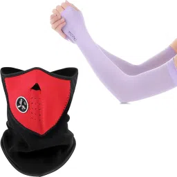 1 Pair Arm Sleeves+1 Half Balaclava Black Combo-picture-19