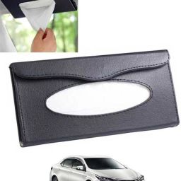 Black Leatherite Rectangle Shape Fancy Design Tissue Dispencer For Car-34 Vehicle Tissue Dispenser-image-48