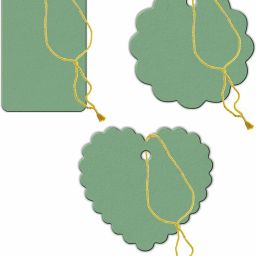 300pcs Designer Blank Label/ Note Garment Hang Card Double-Sided Printable Handmade Gift Tag With Golden Strings Idea For Festival Decoration And Special Occasion - Matcha Tea Colour Greeting Card-image-2