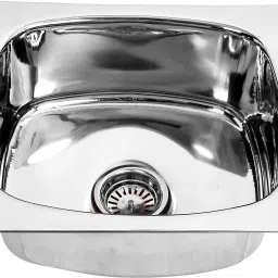 Kitchen Sink 18X16X9 Inches Glossy Finish Stainless Steel Sink Stainless Steel Single Bowl Kitchen Sink with Adjustable PVC Pipe Vessel Sink-image-26