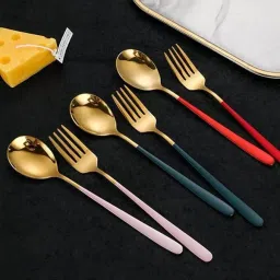 krusan Stainless Steel Dinner Forks Table Forks Set Long Handle Forks for Buffet Forks Stainless Steel Serving Fork Set image 3