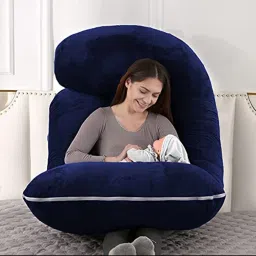Ultra soft j shaped pillow Polyester Fibre Solid Pregnancy Pillow Pack of 1-image-10