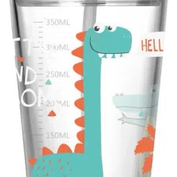 Cute Cartoon Glass Tumbler with Lid and Silicone Straw Drinking Glass Sipper Glass Coffee Mug-image-56