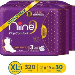 Dry Comfort Ultra Thin XL+ SUPER SAVER Sanitary Napkins with Biodegradable bags inside, 30 Pads Count for HEAVY FLOW Sanitary Pad-picture-22