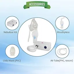 SWADESI BY MCP Compressor Nebulizer Machine with Complete Kit NE803 Effective Breathing Therapy Nebulizer image 2
