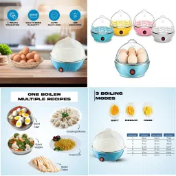 da novira 18 Grid Egg Storage & 7 Egg Boiler(Soft, Medium,Hard)For Fast Steaming & Boiling 18 Grid Egg Storage Box Combo With 7 Egg Boiler For Fast Steaming & Boiling_01 Egg Cooker image 2